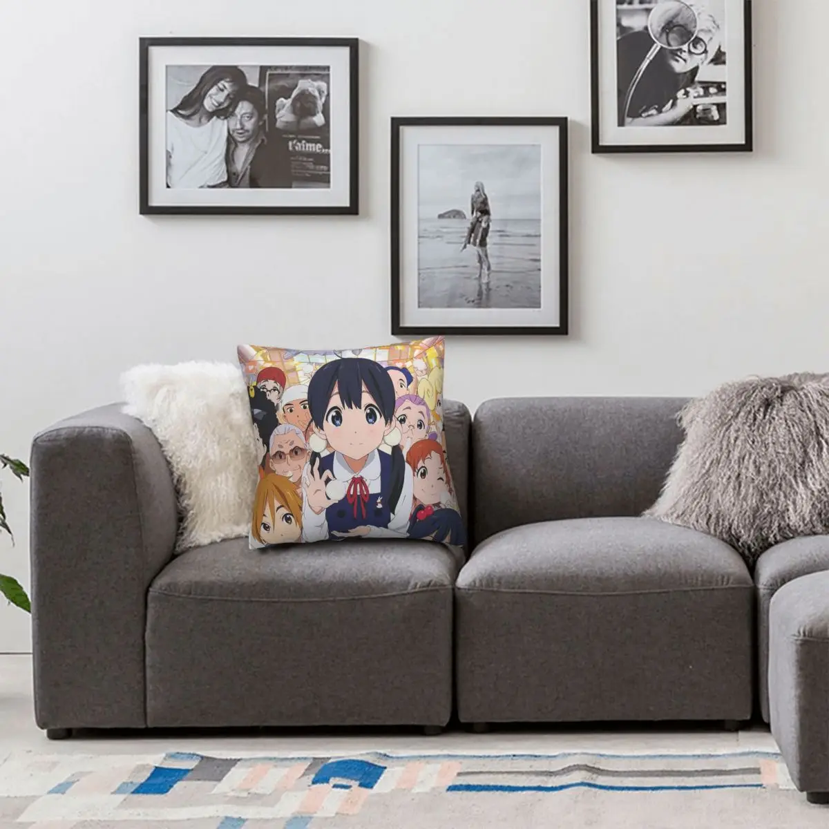 Anime Tamako Market Square Pillowcase Pillow Cover Cushion Decor Comfort Throw Pillow for Home Car