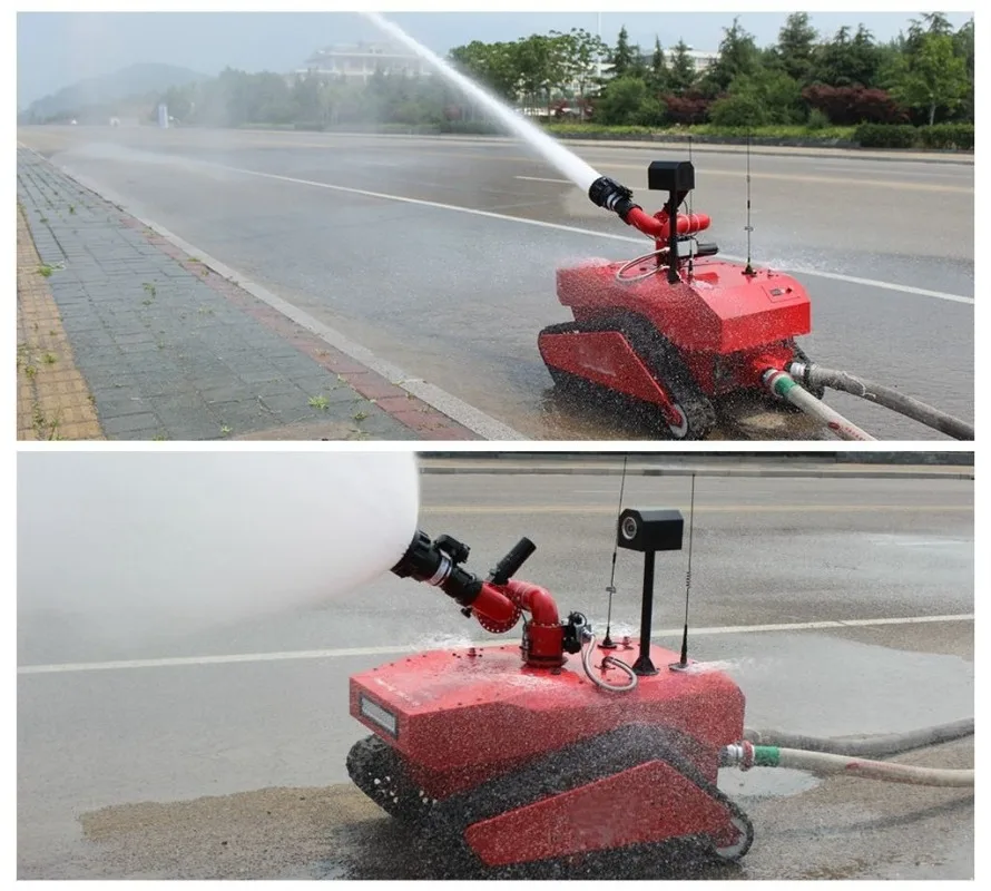 Fully intelligent crawler drive, wireless remote control, fire fighting robot