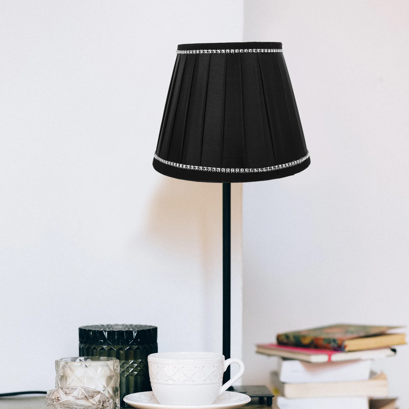 

Pleated Lamp Iron Black Desk Light Cover Pleated Lamp Shade for Bedroom Study Office Table Lampshade Lighting Accessories