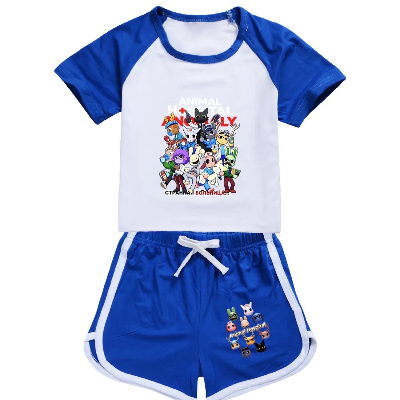 Animal Hospital Clothes Set Kids Summer Outfits Toddler Girls Leisure Sportsuits Teen Boys Short Sleeve T-shirt Shorts 2pcs Suit