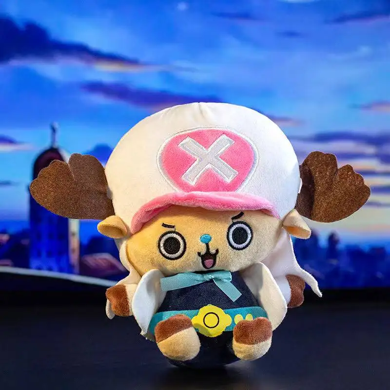 Dernier rétro Pirate Luffy sac à dos pendentif porte-clés poupée Kawaii peluche jouet poupée dessin animé mignon cadeau d'anniversaire amusant