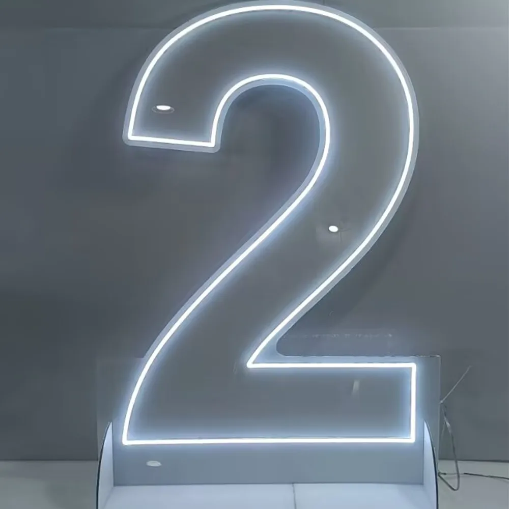 Customizable LED Neon Sign Multi-Color Personalized Name Design Business Logo Lamp for Birthday Wedding Decor Numbers 0-9 RGB