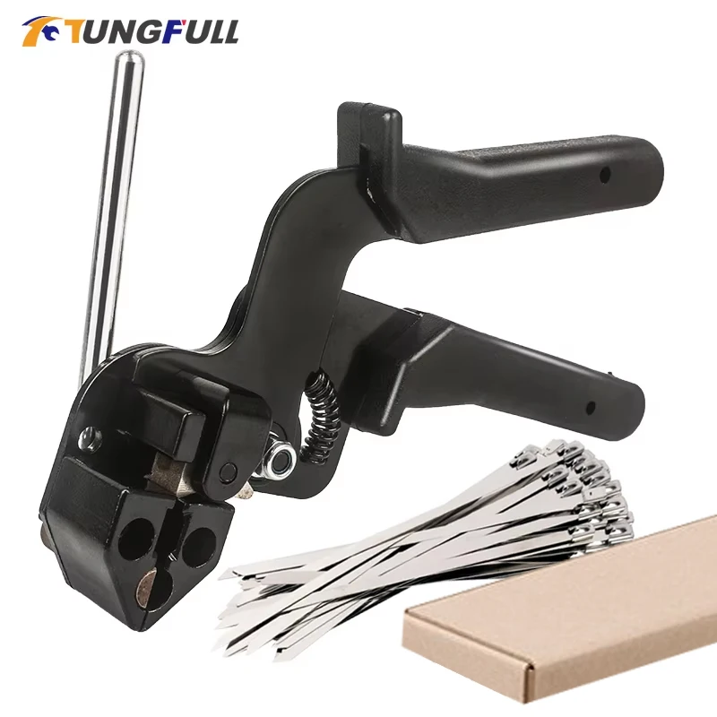 Cable Metal Tie Stainless Steel Cable Tie Multi-Purpose Locking Automatic Tension Cable Tie plier Bundle tool Fastening Tool