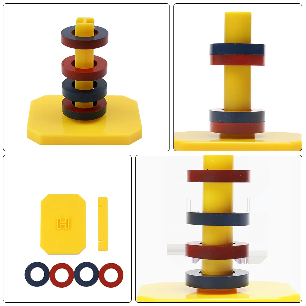 Magnetische levitatie-experimenterkit 4 ringen 1 standaard Wetenschapsspeelgoed Kinderfeestcadeau Educatief spel Natuurkunde Klasse gebouw