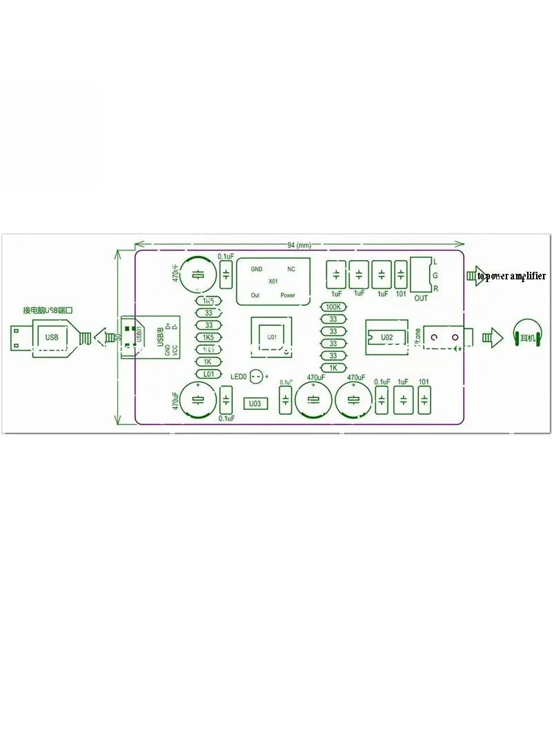 USB Audio DAC Decoder Board PCM2706 PCM5102A Hi-Fi Sound Card Module