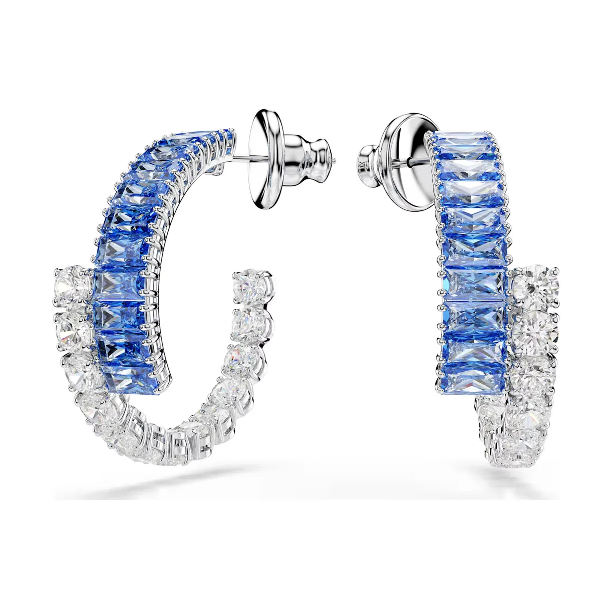 Women's 2026 Anniversary Blue Feather Geometric Crystal Set