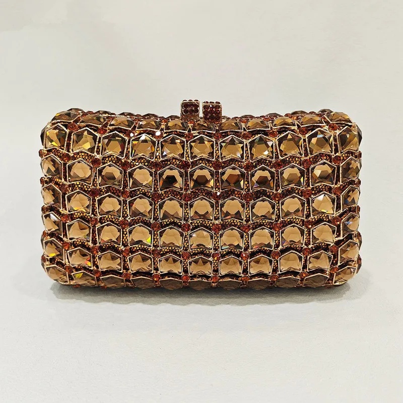 골드 유리 이브닝 클러치 지갑 여성 다이아몬드 가방 럭셔리 라인 석 웨딩 지갑 가방 신부 크리스탈 클러치 공식 핸드백