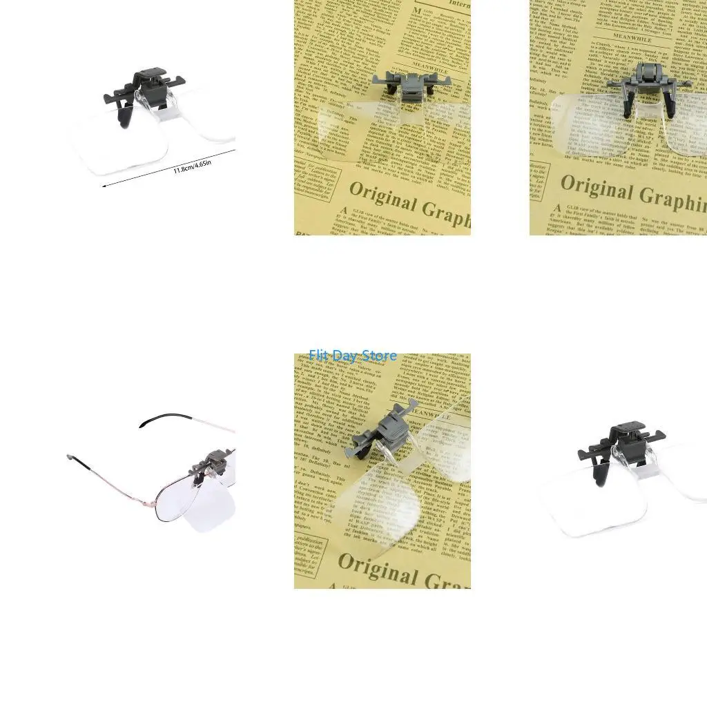 F92C Clip-on Glass Head-mounted Glasses 2x for Learning Office Reading DIY
