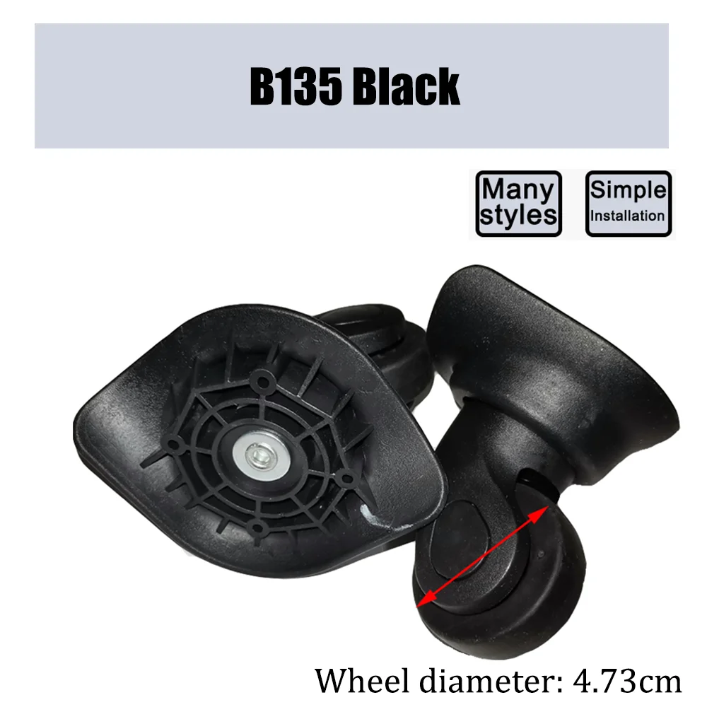 For LBJ B141LK Trolley Case Wheel Pulley Sliding Casters Universal Wheel Luggage Wheel Smooth Slient Wear-resistant Black Nylon