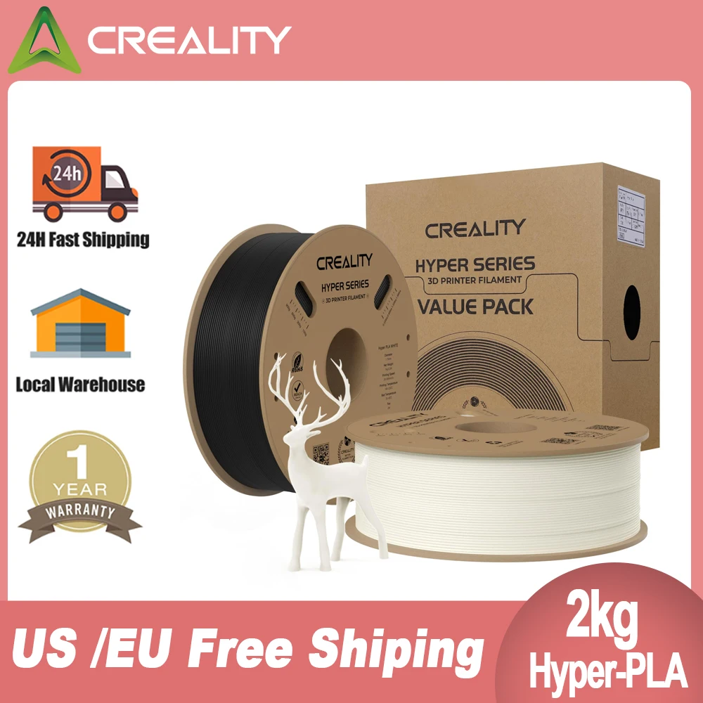 Creality 2 Pack Hyper PLA Filament 1.75mm 2kg Designed for High Speed Printing For Creality Ender 3 V3 SE / KE / Creality K1 MAX