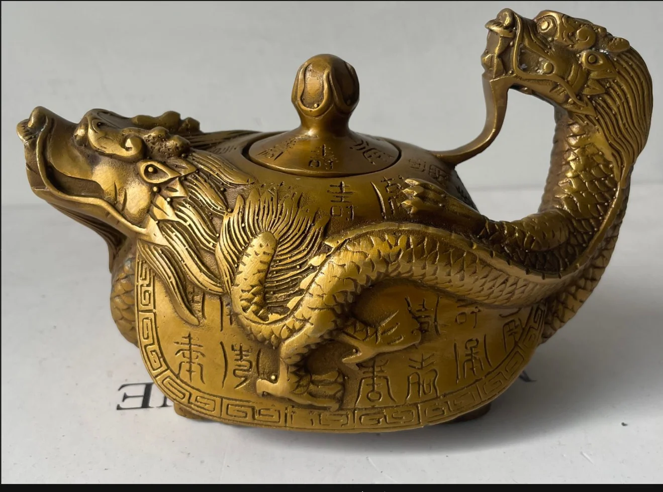 銅器 重工 彫刻 龍鳳茶壺 茶杯 茶道具 工芸品 置物 Sab928be394294cf884dfbe6f1541a