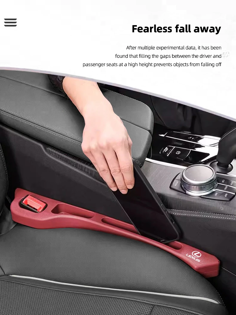 لكزس 2 قطعة مقعد السيارة الفجوة حشو قطاع السيارات مفتاح الهاتف تخزين اكسسوارات لكزس F SPORT GX460 Ct200h IS250 ES 220D IS200 #5
