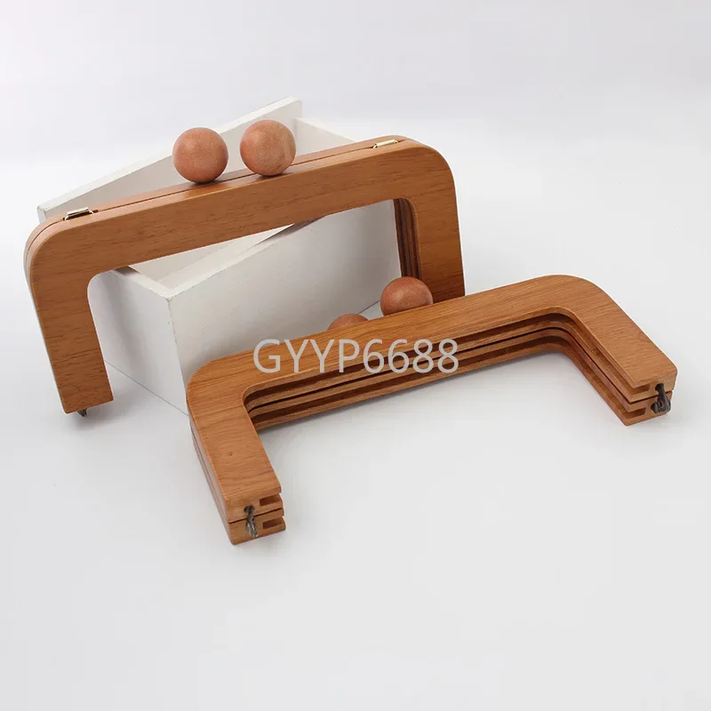 2-10PCS 9x20CM Camel Color Solid Wooden Beads Handles Purse Frame Handcrafted Handbags Replacement Bags DIY Handle Accessories