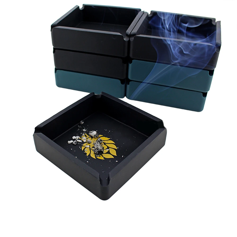 

1 pc Silicone Ashtray High Temp Resistant Square Unbreakable Holder Bedroom Cigar Furnitures Friendly Lightweight