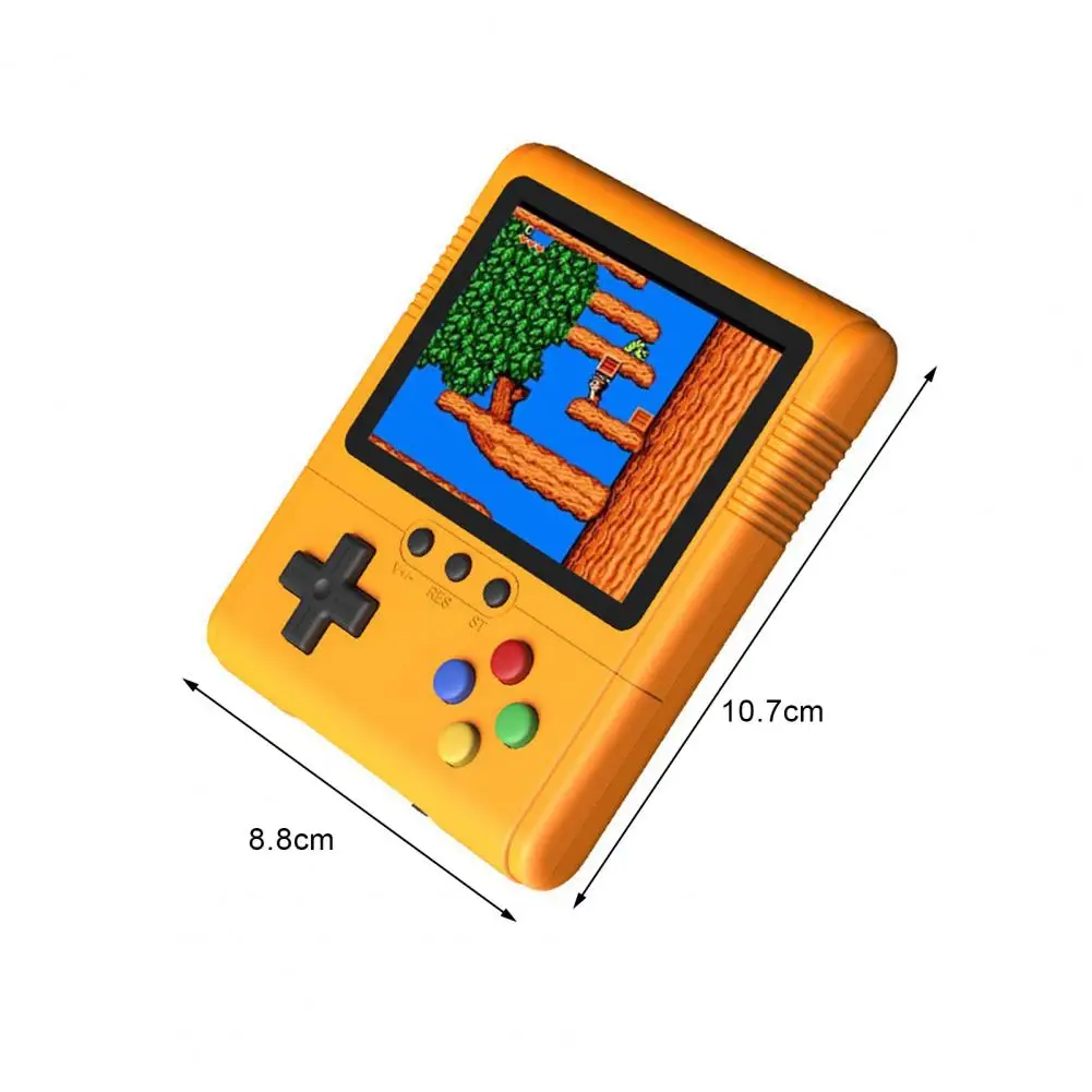 คอนโซลเกม500คอนโซลเกมพกพาสะดวกคอนโซลเกม3.5นิ้วแนววินเทจสีเหลืองพกพาสะดวกของขวัญวันคริสต์มาส