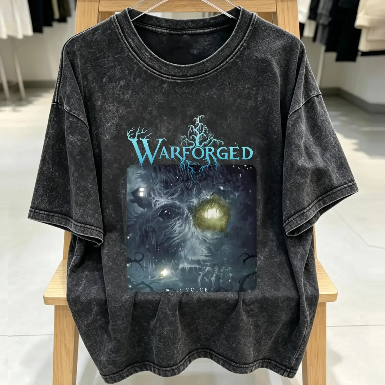 washed T Shirt WarForged I Voice Metal Band Death Technical Prog L M vintage Washed Breathable Stylish streetwear Stretched