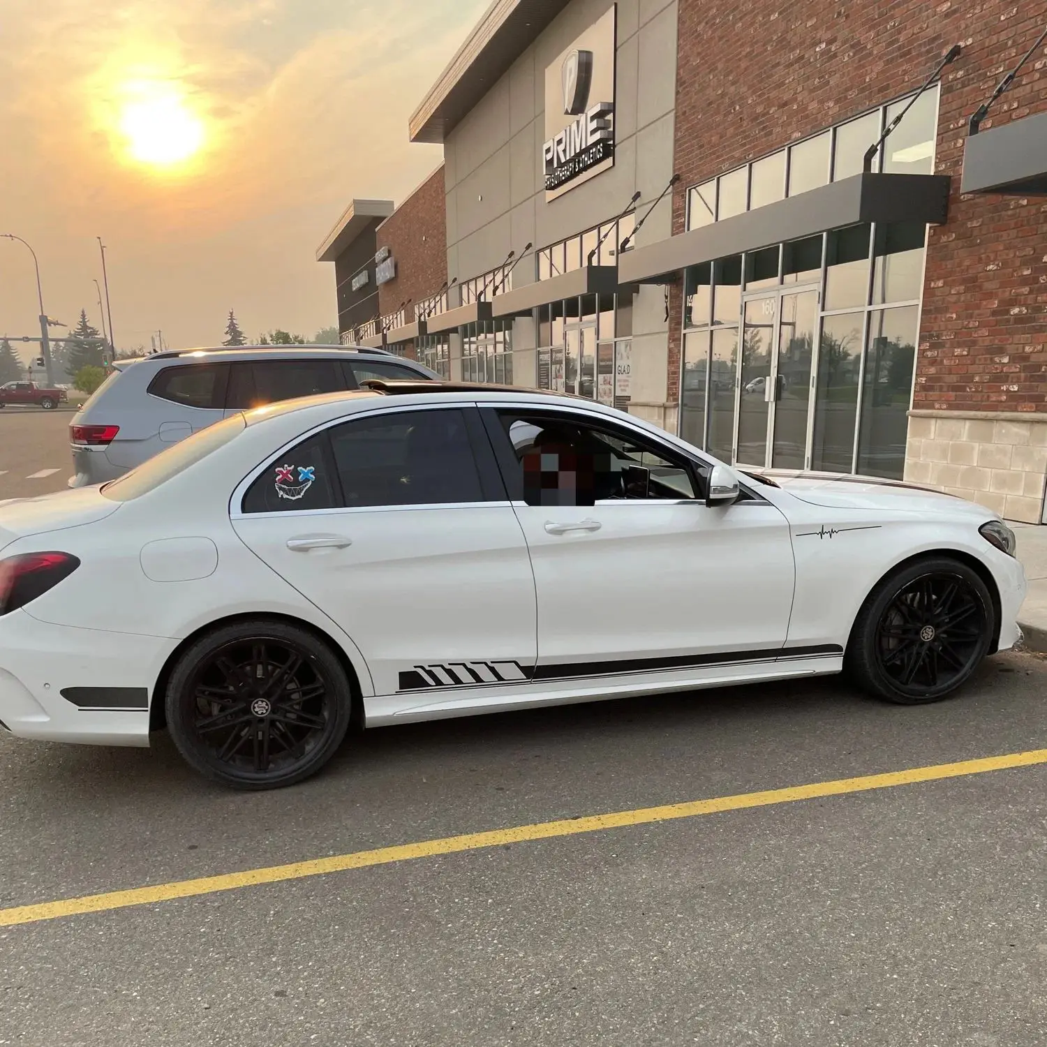 Car Door Side Rocker Panel Stripe Decals Stickers for Mercedes Benz C Class W205 4-Door Sedan S205 C180 C200 C230 C280 C300 C320