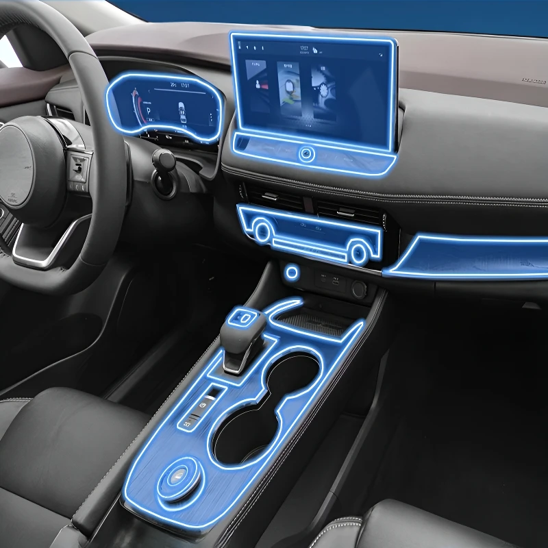 For Nissan X-Trail 2021-2025 Dashboard Multimedia Navigation Transparent Anti-Scratch Protection Film Modification