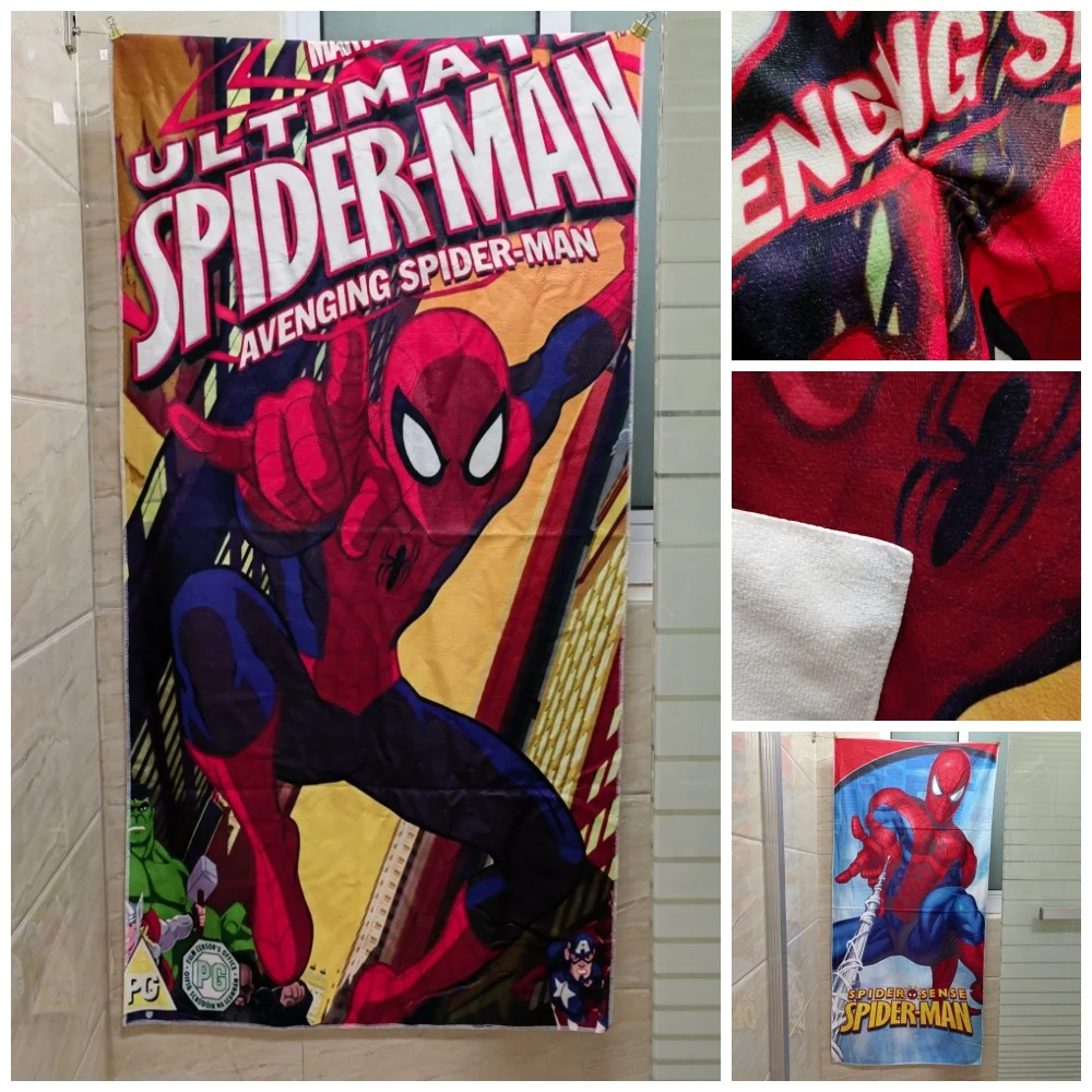 

Крутые детские банные полотенца с рисунком Человека-паука A-Avengers 75x150 см из микрофибры для домашней стирки, пляжное полотенце для плавания для детей и взрослых