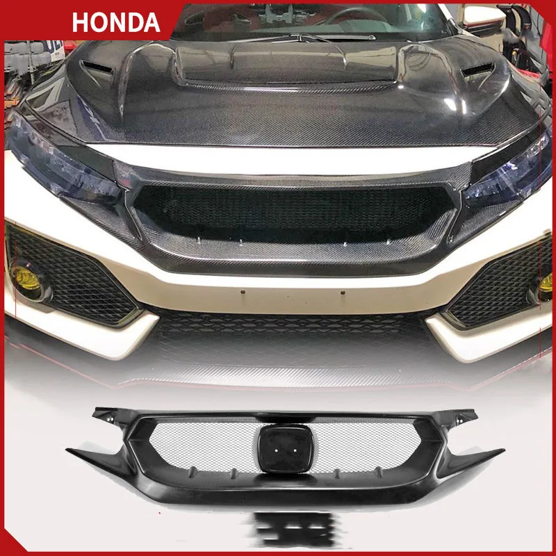 

Suitable for Honda Civic FK7 FK8 modified carbon fiber front bumper grille JS ghost mask intake large grille