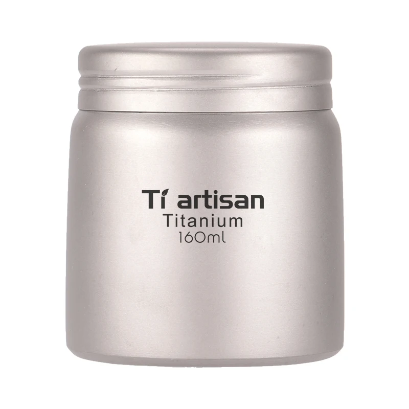 Tiartisan Titanium Sugar Tea Coffee Jar Loose Tea Leaf Containers Box 160ml Outdoor Travel Camping Tableware Storage Holder