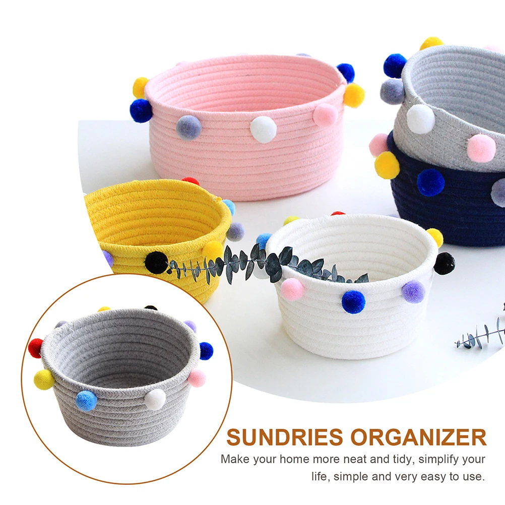Cotton Rope Basket Storage Baskets Woven Fabric Bedroom Sundries Container Home ganization Hamper Modern Style
