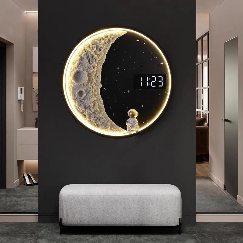 2025 Wall Art Luxury Bedroom UV Moon Painting Modern Luxury Landscape Crystal Porcelain Painting Led Light Decorative Painting