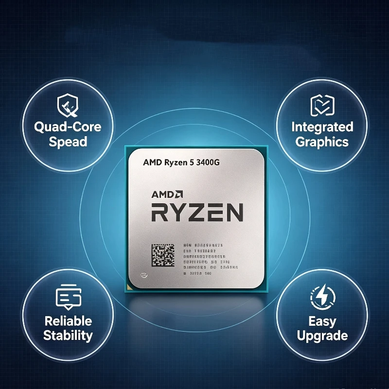 Pulled Ryzen5 3400G 4C8T 3.7GHz 65W Processor Compatible With All AM4 Series Motherboards For Mini PC