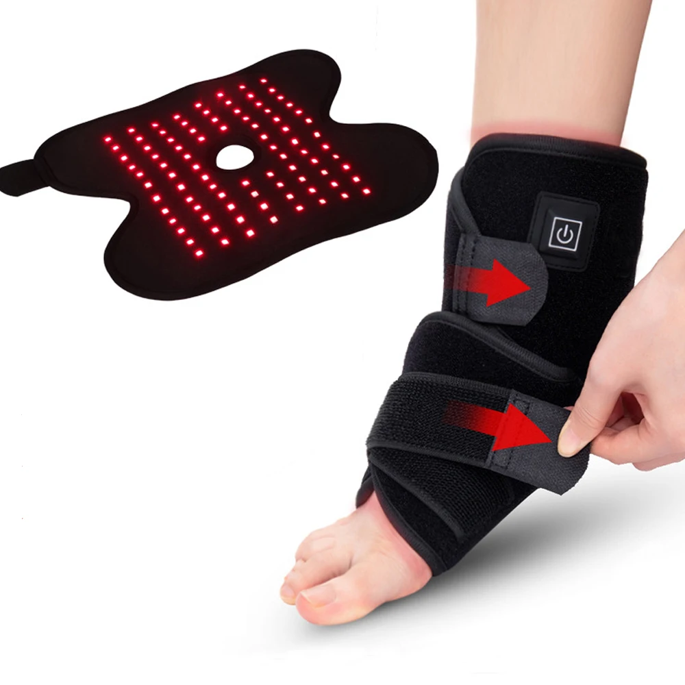 Infrared Red Light Therapy Knee Ankle Device for Joint Pain Therapy 660nm & 850nm Near Infrared Light Pulse Mode Foot Massager