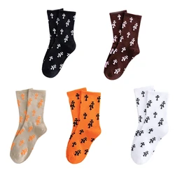 1 Pair Crew Street Fashion Socks Spiny Crucifix Latin for Cross Rood Cotton Gothic Elastic Punk Sock for Men Women Gifts