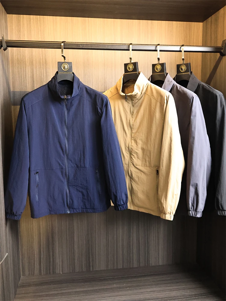 

Lightweight Tech Cosite Breathable Me Autumn Men's Soft ell Windproof Waterproof Casual Stand Collar Jaet