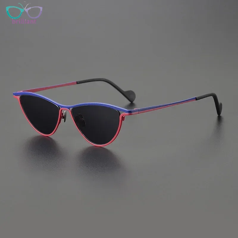 

2024 Women Fashion Polarized Sunglasses Retro Cat Eyes Small Frame Inverted Triangle Outdoor Driving UV400 Handmade SUN GLASSES