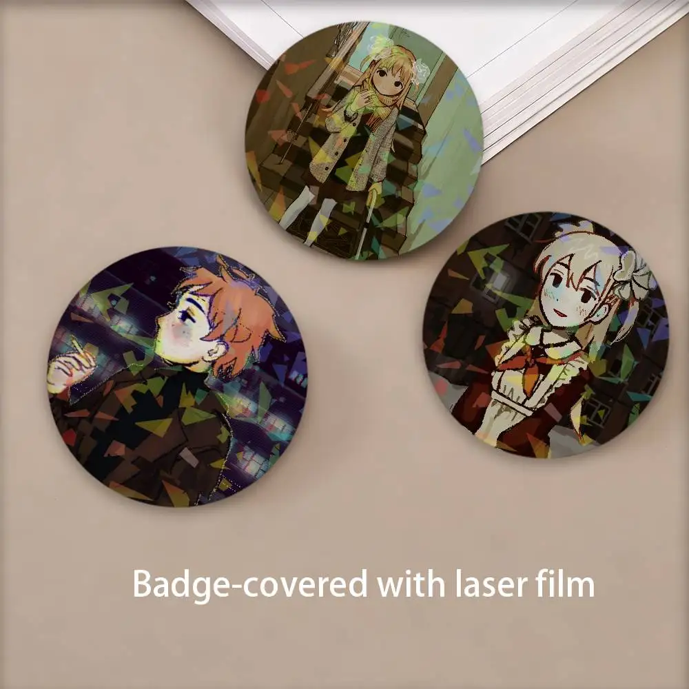 Game Flesh Blood and Concrete Round Badge for Backpack Accessories Laser Lapel Pins Jewelry Gifts