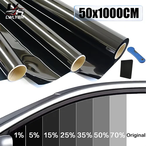 Imagen 1 del producto Película polarizada para tinte de ventanilla de coche, película de privacidad de vidrio de vinilo, láminas adhesivas antiaspecto para coche, Protector Solar UV, películas cerámicas de espejo