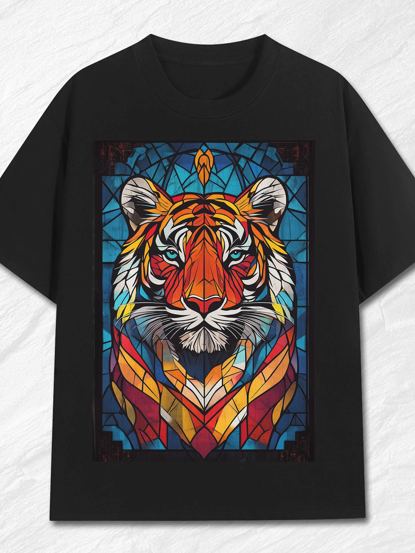 

Мужские и женские футболки из чистого хлопка с графическим принтом «Тигр», лето, осень-зима, с короткими рукавами, роскошный бренд для занятий спортом на открытом воздухе