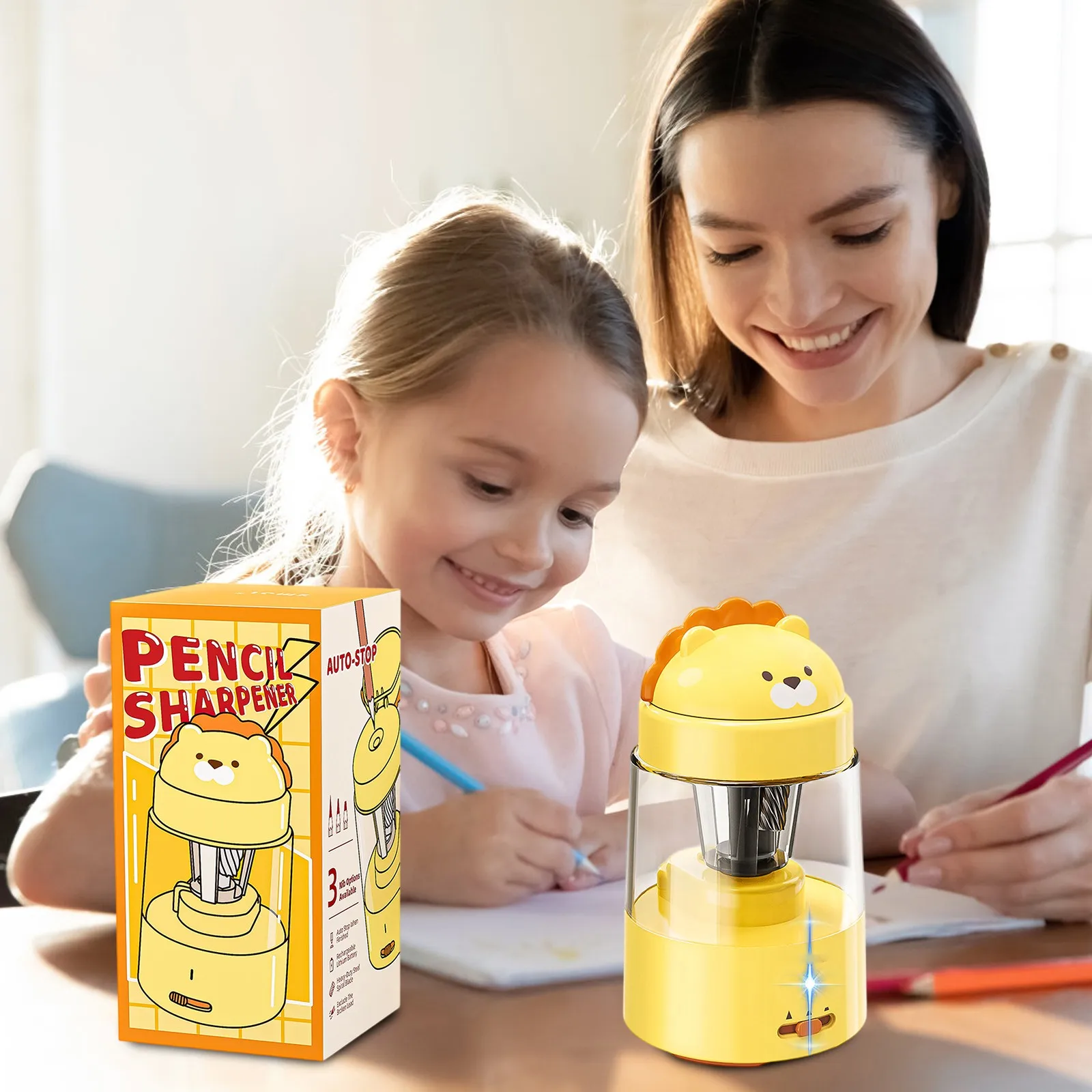 

Electric Pencil Sharpener Electric Pencil Sharpener Fully Automatic Fast Sharpen Portable for Wood Pencils School Office