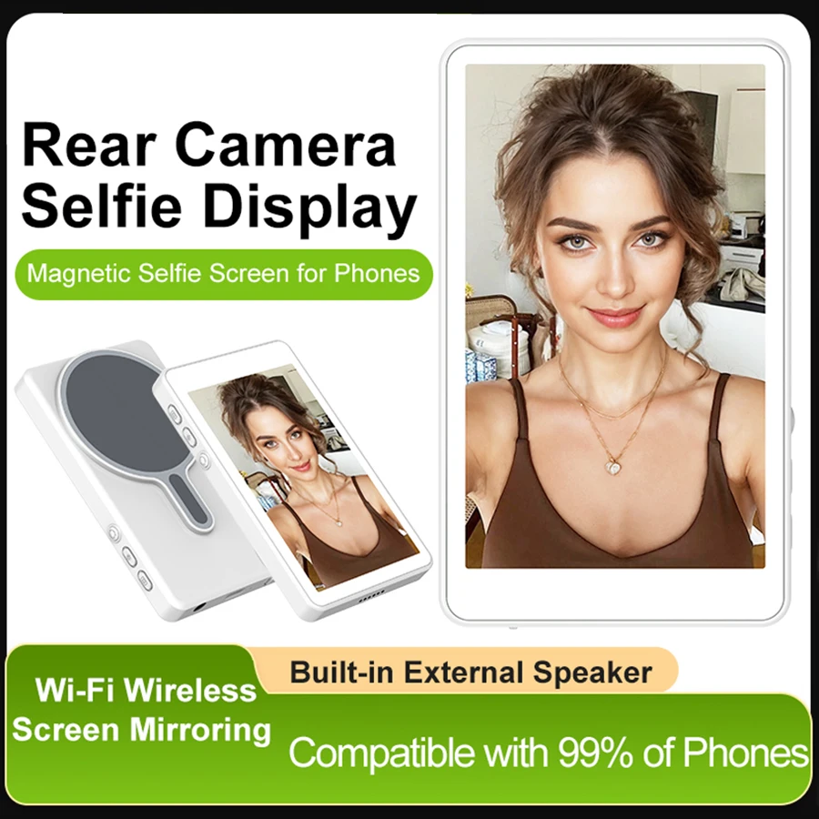 Telefon Selfie Minitor Bildschirm Magnetische Rückseite Kamera Monitor Bluetooth Fernbedienung für iPhone Android Selfie Vlog Live Stream