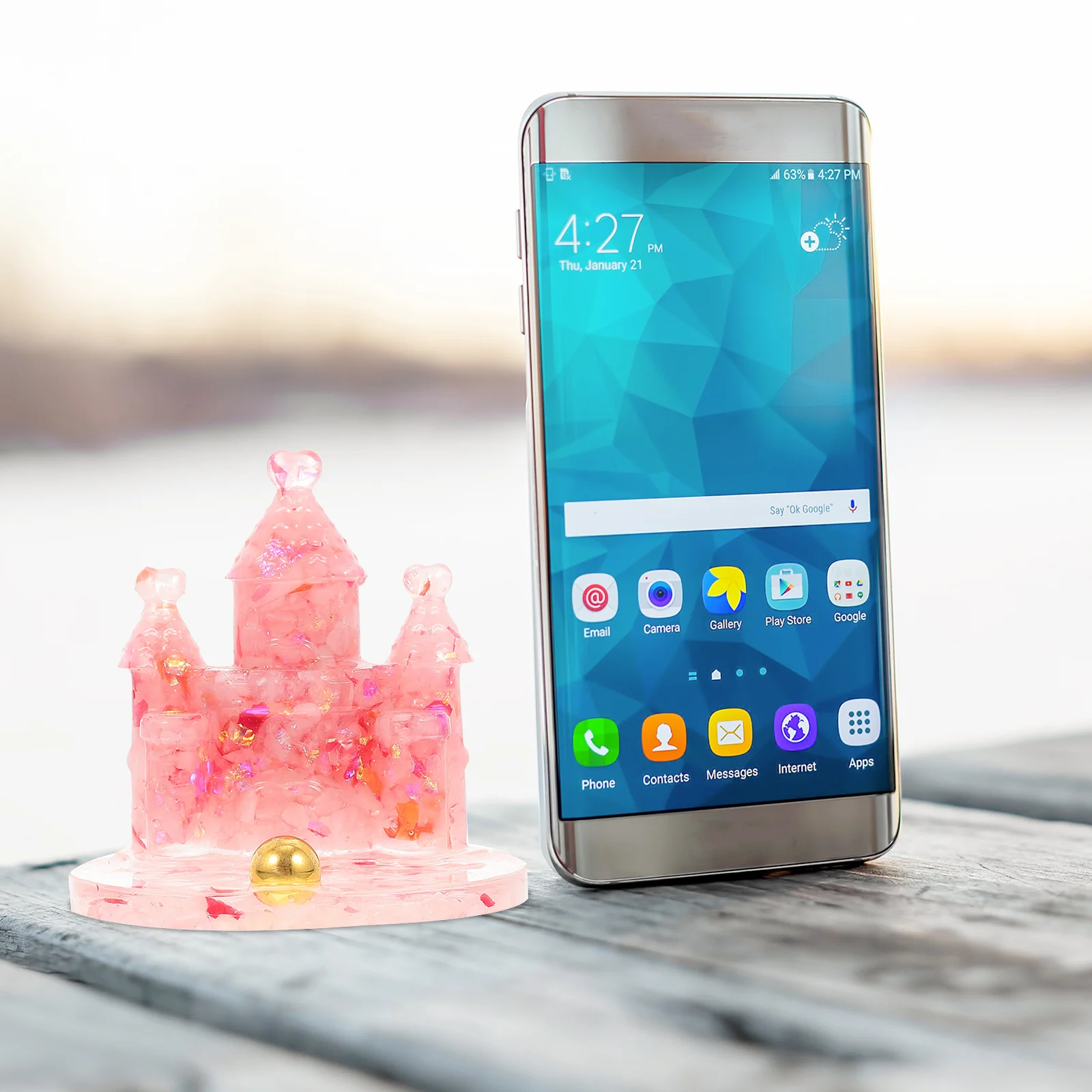 

Household Phone Bracket Smartphone Holder Castle Design Cell Stand Universal Cellphone Mobile