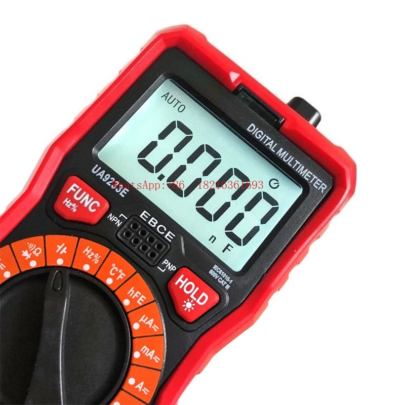 

Цифровой мультиметр UA9233E, с автоматическим выбором диапазона, измерение емкости, частоты, температуры, с подсветкой, цифровой измеритель
