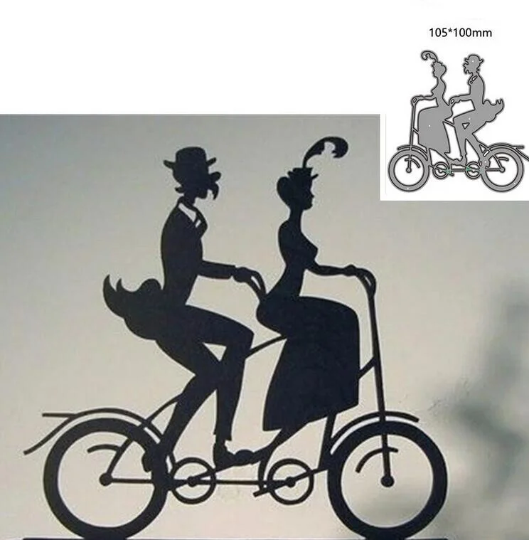 Schneiden Stirbt Paar Radfahren Schablone Form Handwerk Gestanzte Sammelalbum Präge Dekorative Album Abdeckung DIY Karte