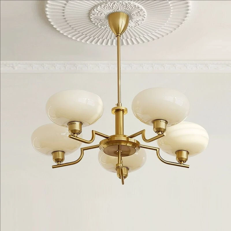 

Vintage Bauhaus Cream Pendant Lamp Nordic Retro Style Chandelier for French Bedroom Study Living Room Restaurant Designer Light