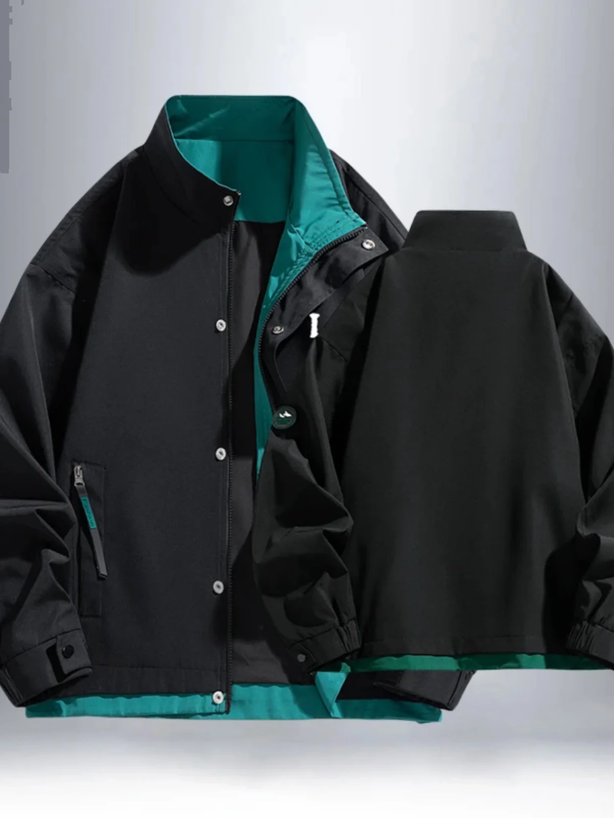 

Loose Fit Pilot Jaet Men's Trendy Brand Spring Autumn Stand Collar Hatl Workwear Outerwear American High Street Versatil...