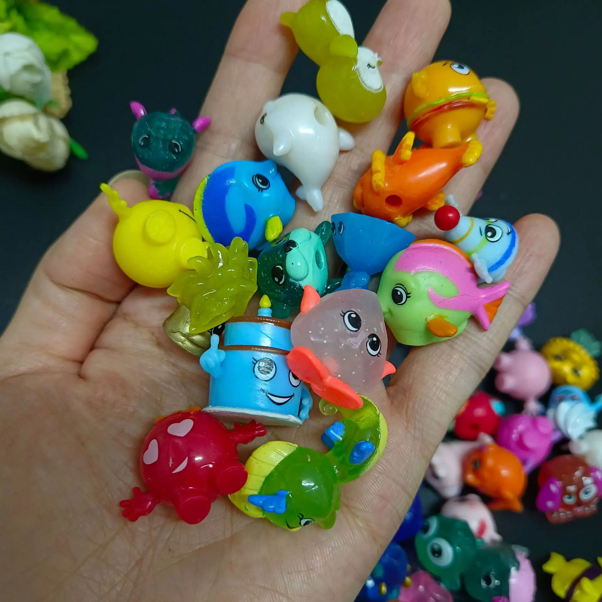 50~100pcs/lot High Quality Cute Marine Creatures Fish Dolls Cartoon Animal Action Figures Toys Birthday Christmas Kids Gifts