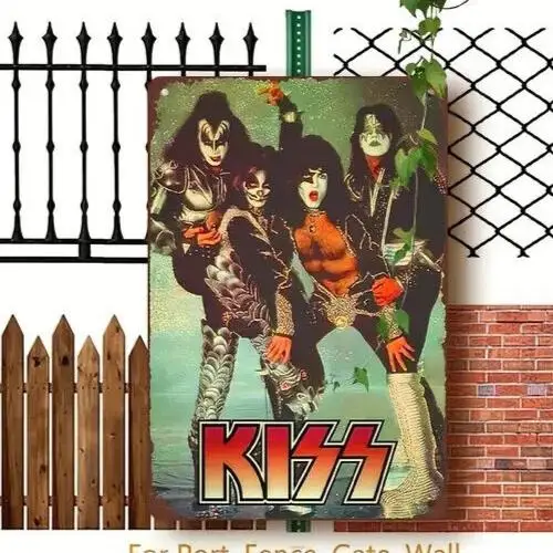 KISS Band Vintage Metal Tin Sign, 8.0x12.0inch, Retro Rock NEW-Aluminum