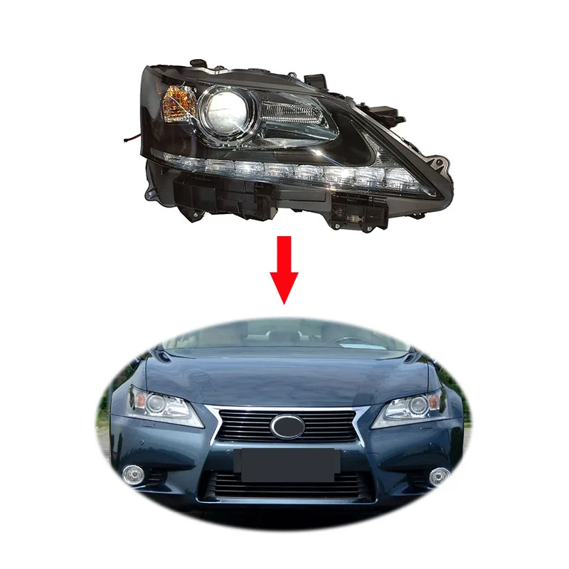 

TeslaOriginal Dynamic Turn Signal Head Light Head Lamp Assembly Flowing For Lexus GS 2012-2015 Headlight Headlamp 81185/45-30G10