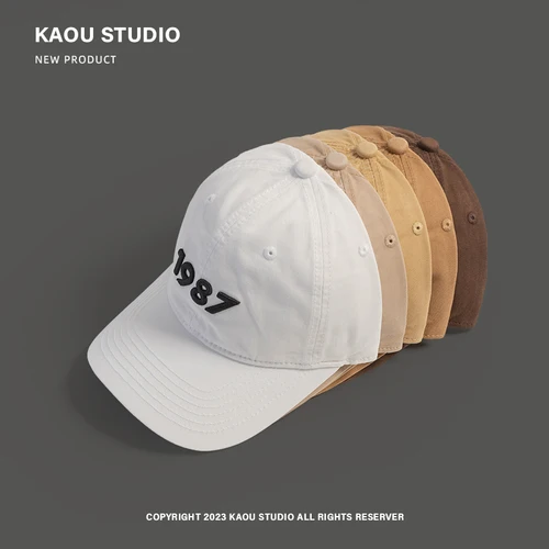 Imagen 2 del producto Gorra de béisbol bordada para hombre 1987, gorra con visera curvada superior profunda de calidad, combina con todo para primavera y otoño