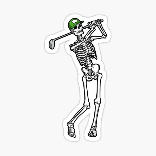 Golf Funny Golfing Skeleton Golfer Hallo  5PCS Stickers for Bumper Kid Cute Home Funny Living Room Stickers Print Car