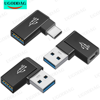 OTG Adapter USB 3.1 Type C Female To USB 3.0 Male Converter 10Gbps Type C to USB 3.0 90 Degrees Angled OTG Connector