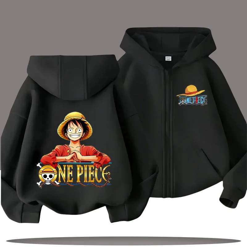 

2026 New Season One Piece Hooded Sweatshirt for Children with Zipper and Cartoon Print - Boys' Sportswear for Girls' Casual Wear