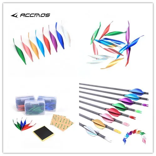 

60 шт. BICASTER 3-дюймовые спиральные лопасти с перьями, лопасти для левой руки, правой руки, стрела для стрельбы из лука, аксессуары «сделай сам» с наклейкой